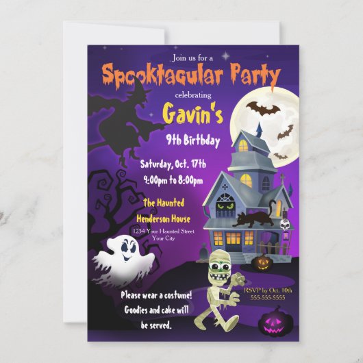 Invitation d'Halloween Spooktaculaire (Devant)