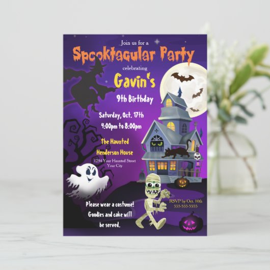 Invitation d'Halloween Spooktaculaire (Debout devant)