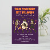 Invitation d'Halloween squelette éffrayant (Debout devant)