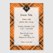 Invitation d'Halloween Tartan Orange (Devant)