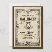 Invitation d'Halloween Vampire Vintage adulte (Devant)