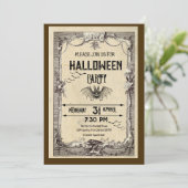 Invitation d'Halloween Vampire Vintage adulte (Debout devant)