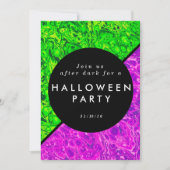 Invitation d'Halloween vert et violet (Devant)
