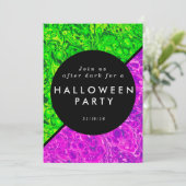Invitation d'Halloween vert et violet (Debout devant)