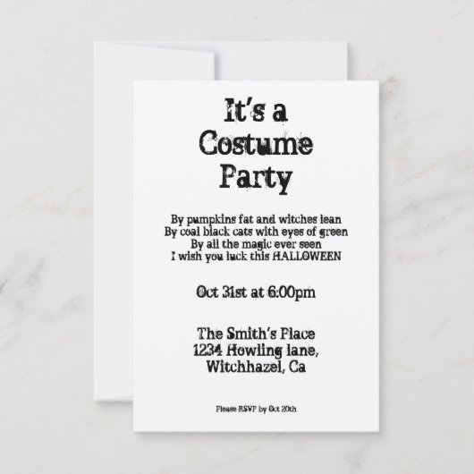 Invitation d'Halloween Vintage (Devant)