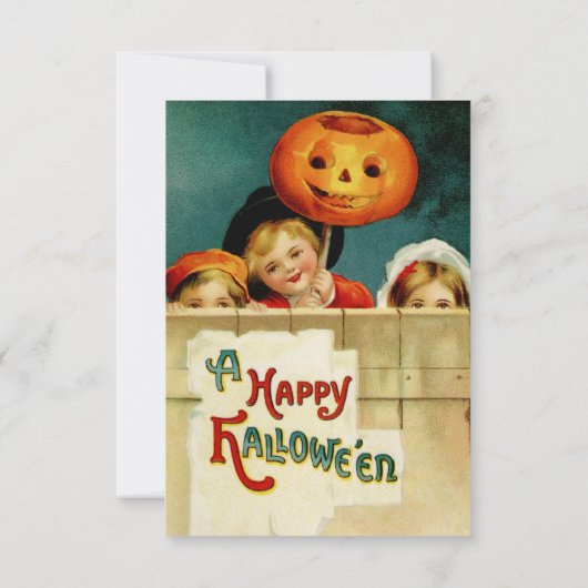 Invitation d'Halloween Vintage (Dos)