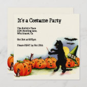 Invitation d'Halloween Vintage (Devant / Derrière)