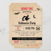 Invitation d'Halloween vintage (Devant / Derrière)