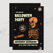 Invitation d'Halloween vintage, Nuit d'Halloween (Devant / Derrière)