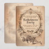 Invitation d'Halloween vintage victorien gothique (Devant / Derrière)