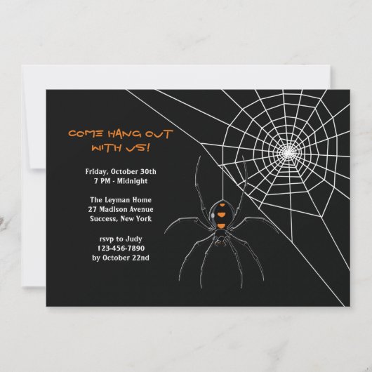 Invitation d'Halloween Web de Spider (Devant)