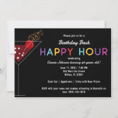 Invitation d'Happy Hour Black et Neon (Devant)