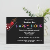 Invitation d'Happy Hour Black et Neon (Debout devant)