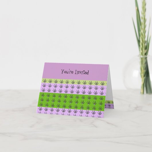 Invitation d'herbe verte et mauve (Devant)