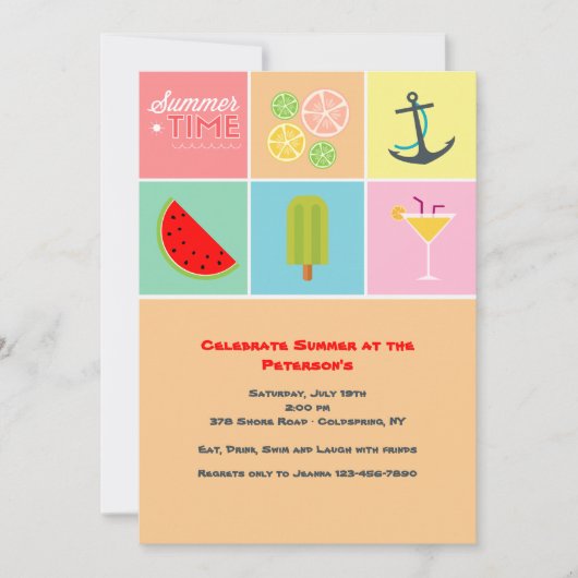 Invitation d'heure d'été (Devant)