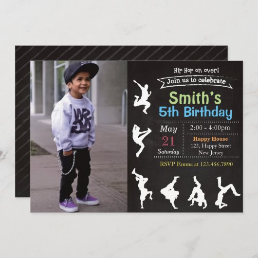 Invitation d'Hip hop (Devant / Derrière)