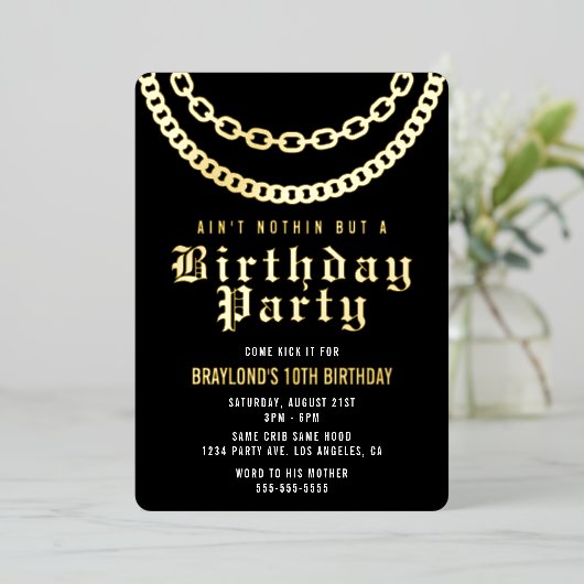 Invitation d'Hip hop à l'anniversaire avec une vra (Debout devant)