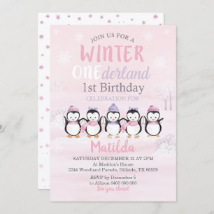 Invitation d'hiver de Pingouin 1er anniversaire