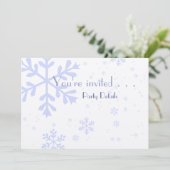 Invitation d'hiver en argent et bleu (Debout devant)