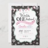 Invitation d'hiver ONE derland First Birthday (Devant)