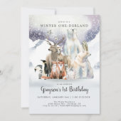 Invitation d'hiver ONE derland First Birthday (Devant)