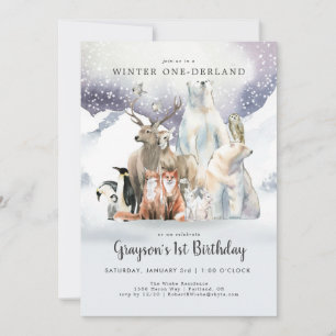 Invitation d'hiver ONE derland First Birthday