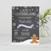 Invitation d'hiver Onederland 1er Birthday Invitat (Debout devant)