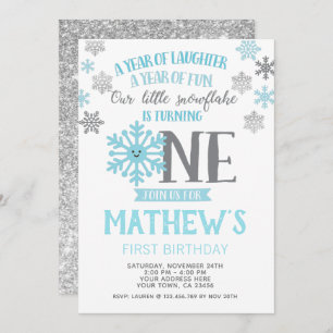 Invitation d'hiver Onederland 1er Birthday Invitat
