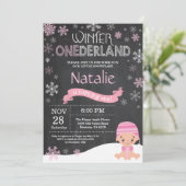 Invitation d'hiver Onederland 1er Birthday Invitat (Debout devant)