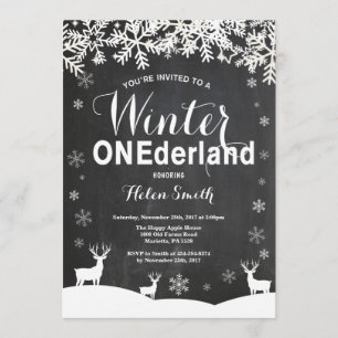 Invitation d'hiver Onederland 1er Birthday Invitat