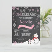 Invitation d'hiver Onederland 1er Birthday Invitat (Debout devant)