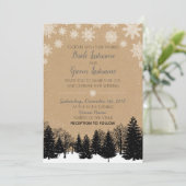 Invitation d'hiver Rustic Kraft (Debout devant)