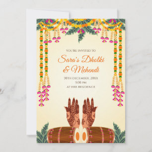 Invitation Dholki et invitations Mehendi