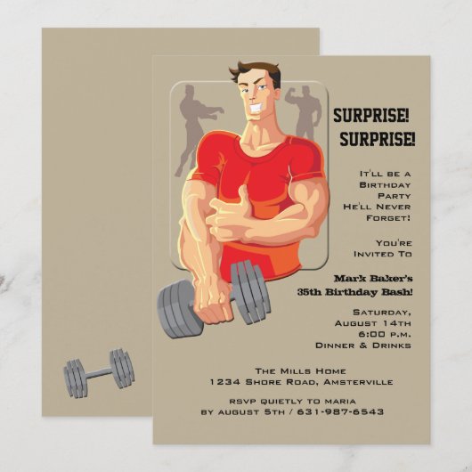 Invitation d'homme de muscle (Devant / Derrière)