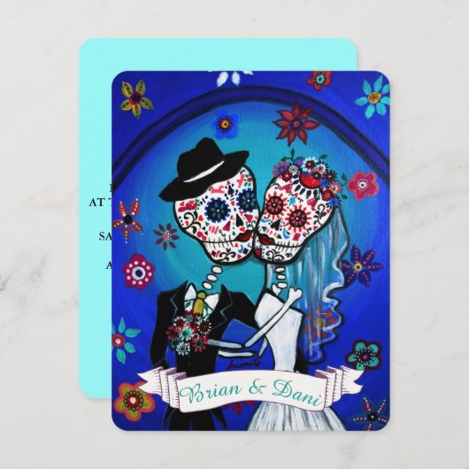 Invitation Dia de Los Muertos (Devant / Derrière)