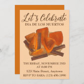 Invitation Dia De Los Muertos Calabaza en Tacha Mexicaine Com (Devant / Derrière)