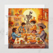 Invitation "Dia de los Muertos", Célébration des ancêtres (Devant / Derrière)