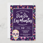 Invitation Dia De Los Muertos Crâne Mexicaine Fiesta Invitati (Devant)
