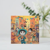 Invitation Dia de los Muertos, Danse du Papel Mâché (Debout devant)