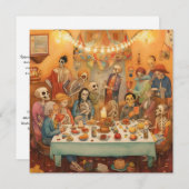 Invitation "Dia de los Muertos", Fête de Remembrance de Famil (Devant / Derrière)
