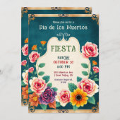 Invitation 💀🎉Dia de los Muertos Gilded & Gone: (Devant / Derrière)