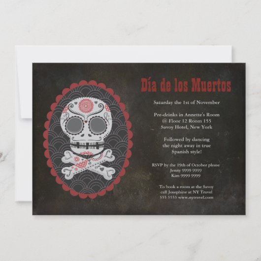 Invitation Dia De Los Muertos Journée de l'Invitation du Part (Devant)