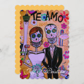 INVITATION DIA DE LOS MUERTOS LAS VEGAS MARIAGE (Devant / Derrière)