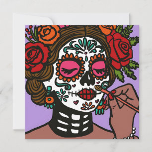 Invitation Día de los Muertos Main Drawn Catrina