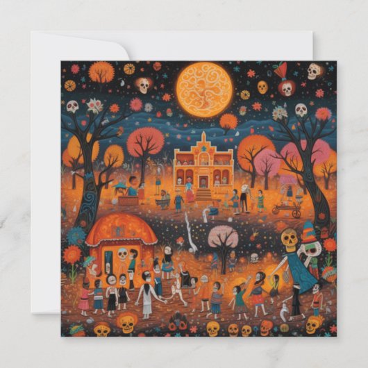 Invitation "Dia de los Muertos", rythmes de la fête (Devant)
