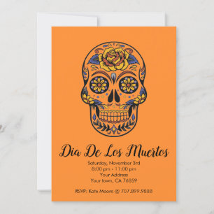 Invitation Dia De Los Muertos Sugar Skull Party