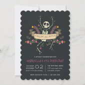 Invitation Día de los Muertos Theme Anniversaire de enfant Pa (Devant)