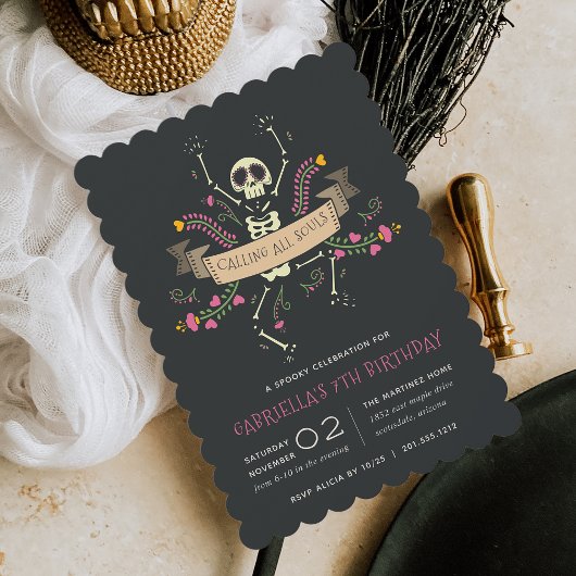 Invitation Día de los Muertos Theme Anniversaire de enfant Pa