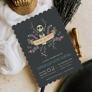 Invitation Día de los Muertos Thème Quinceanera