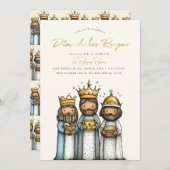 Invitation Día De Los Reyes Mexicaine 3 Rois Fête (Devant / Derrière)